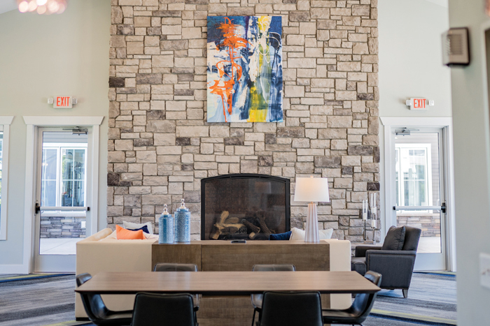 Ridge45 &mdash; community center fireplace